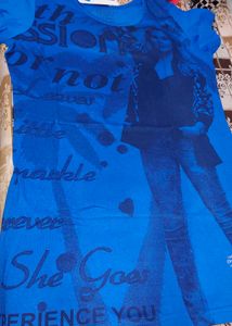 Vibrant Blue Graphic T-Shirt