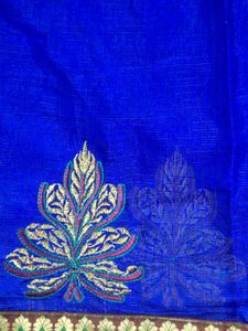 Royal Blue Saree with Peacock Blouse