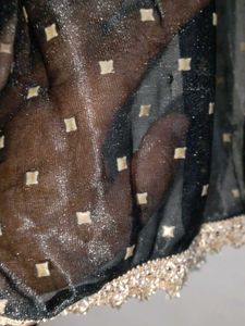 Elegant Black &amp; Gold Embellished Dupatta
