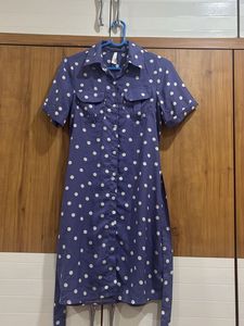 Cute Polka Dot Button-Up Dress