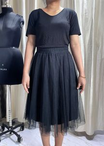 Elegant Black Tulle Skirt