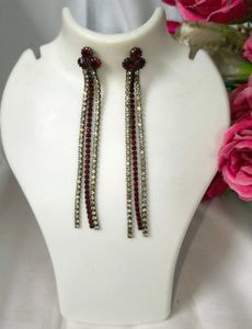 Stunning Dangle Stone Crystal Earrings One Pair