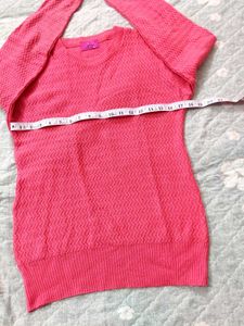 Pink full sleeves Knit Sweater