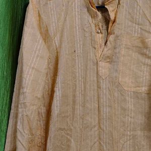 Classic Beige Striped Kurta
