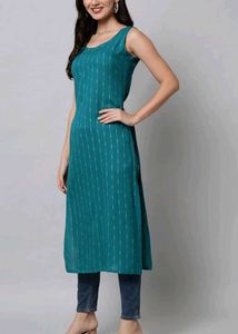 Teal Sleeveless Kurti-NEW Packed