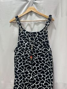 Stylish Black &amp; White Animal Print Jumpsuit