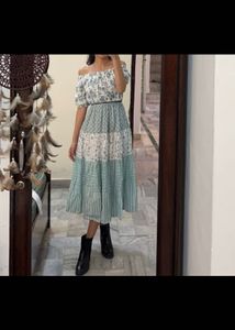 Tiered Off-Shoulder Midi Dress