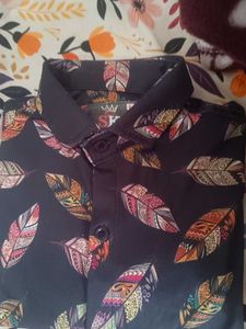 Men's Feather Print Shirt (Beach/Casual/Party)