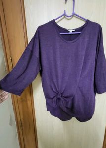 Purple Knot-Front Tee