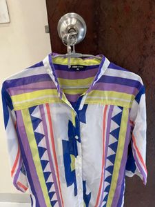Vibrant Geometric Print Kurta Top