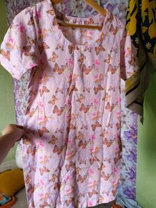 M & H Butterfly Printed Pink Dress