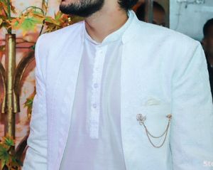 Men's White Ethnic indo western with Kurta Set
