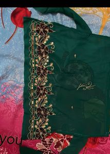 Chatpata90s Elegant Green Embellished Halter Top