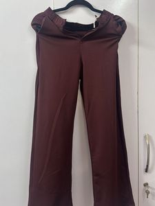 Wide Leg Pants - Burgundy
