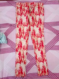Printed Red Pants/Jeans