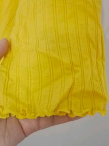 Vibrant Yellow Ribbed Top