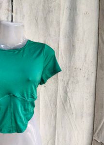 Trendy Emerald Green Crop Top