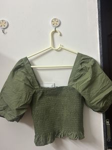 Olive green crop top