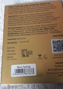 Myglamm Two Of Your Kind Long Lasting Nail Enamel Duo Wine Tasting