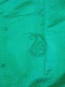 Shaded Green Saree With Stitched Blouse