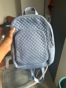 Quilted Blue Backpack