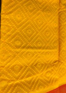 Vibrant Yellow &amp; Red Dhakai Jamdani Saree