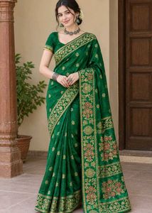 Beautiful Green Saree 🎀