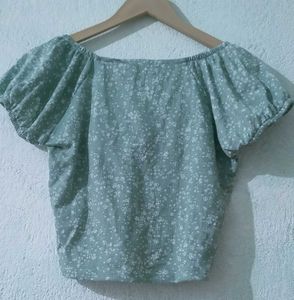 Floral Tie-Front Crop Top