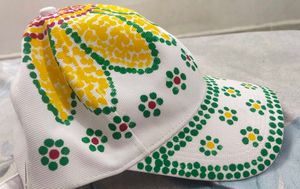 Hand-Painted Floral Cap