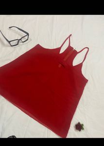 Vibrant Red Spaghetti Strap Top