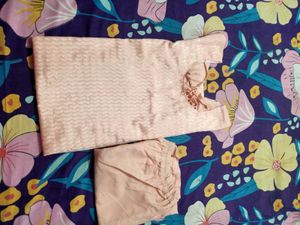 Peach Sequin suit set without dupatta