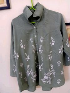 WOMENS Embroidered Green TOP