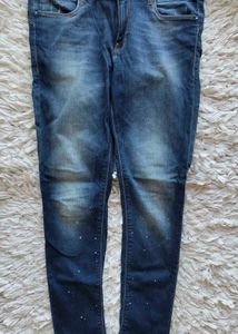 👖Flying Machine Blue Jeans with Paint Splatter