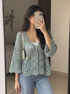 Crocheted Button-Up Cardigan