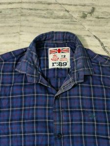 R-89 Blue Checkered Casual Shirt