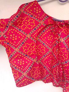 Bandhini Print Rayon Overcoat S Size
