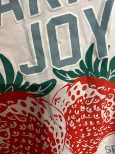 Pink Sparky Joy Strawberry Crop Top