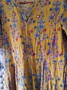 Vibrant Yellow Printed Kurta
