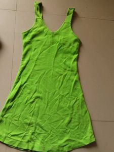 Bright Green Spaghetti Strap Short Dress