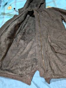 Stylish Grey Hooded Winter Coat