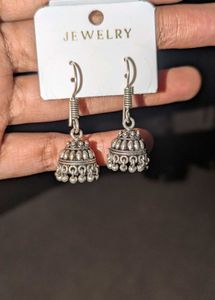 Oxidized Jhumka Earrings Set