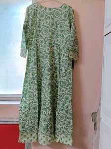 Blue Floral print kurti set with dupatta