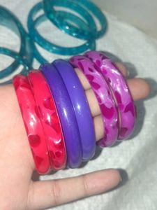 Set of Teal and Purple Bangles