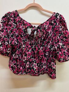 Floral Print Puff Sleeve Top