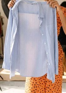 Blue and White Striped Shirt