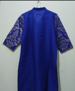 Shree Royal blue kurta with gold prints