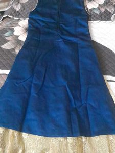 Fully New  Navy Blue Silk gown looki