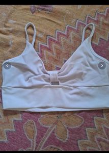White Cutout Crop Top