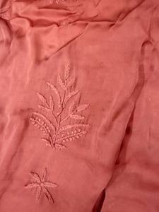 Pink Silk Chikankari Kurta Set with Dupatta