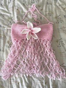 Crochet Flower Detail Bralette &amp; Shorts Set